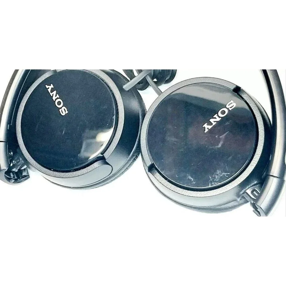 Sony Headphones MDR-ZX110/BC Stereo Black Tangle Free Cable Quick Folding Stereo